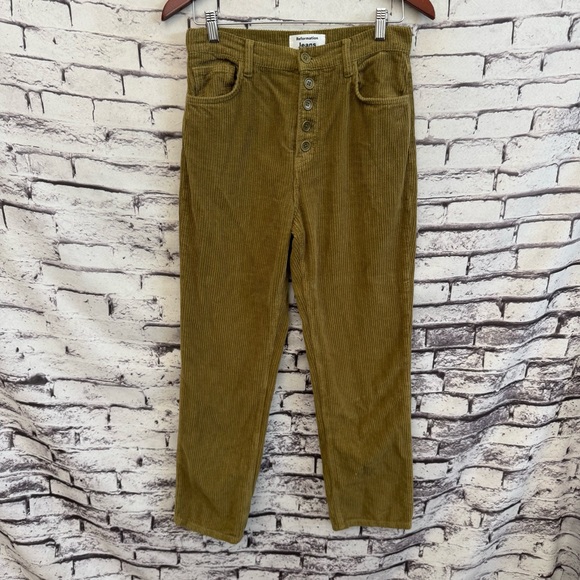 Reformation Jeans Cynthia Button Fly High Rise Straight Corduroy Pants Martini - Picture 2 of 5